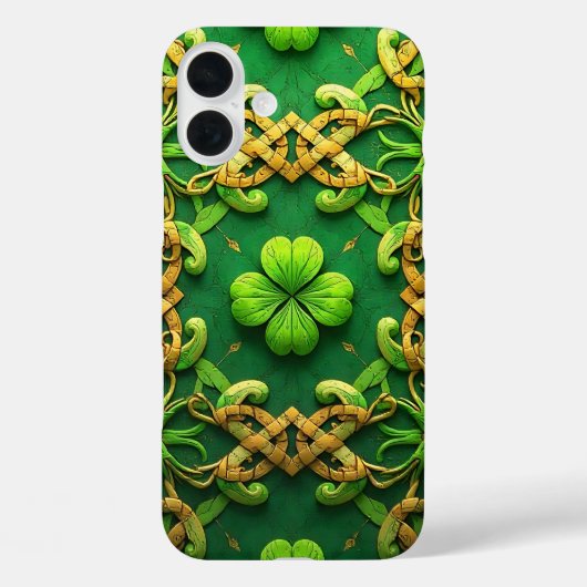 GRÜNE UND GOLD IRISH CELTIC-KLEEBLATT Case-Mate iPhone HÜLLE (Rückseite)