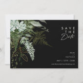Grüne und Gold Leaf Script Black Horizontal Save The Date (Vorderseite)