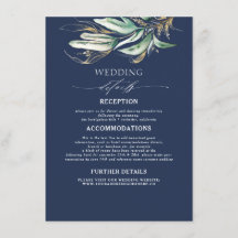 Grüne und Gold Navy Blue Wedding Details