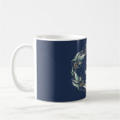 Grüne und Gold Navy Blue Wreath Elegant Kaffeetasse (Links)