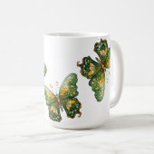 GRÜNE UND GOLD-SCHALTFLÄCHEN EINFÜGEN KAFFEETASSE (VorderseiteRechts)