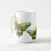 GRÜNE UND GOLD-SCHALTFLÄCHEN EINFÜGEN KAFFEETASSE (Vorderseite Links)