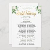 Grüne und Gold Simple Wedding Entourage Einladung (Vorne/Hinten)