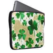 GRÜNE UND GOLD WATERCOLOR IRISH-KLEEBLATT LAPTOPSCHUTZHÜLLE (Vorne Rechts)