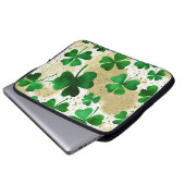 GRÜNE UND GOLD WATERCOLOR IRISH-KLEEBLATT LAPTOPSCHUTZHÜLLE (Vorne Knopf)
