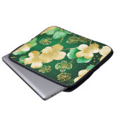GRÜNE UND GOLD WATERCOLOR IRISH-KLEEBLATT LAPTOPSCHUTZHÜLLE (Vorne Knopf)