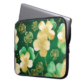 GRÜNE UND GOLD WATERCOLOR IRISH-KLEEBLATT LAPTOPSCHUTZHÜLLE (Vorderseite Links)