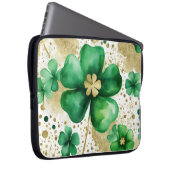 GRÜNE UND GOLD WATERCOLOR IRISH-KLEEBLATT LAPTOPSCHUTZHÜLLE (Vorne Rechts)