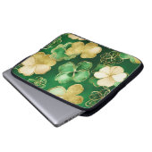 GRÜNE UND GOLD WATERCOLOR IRISH-KLEEBLATT LAPTOPSCHUTZHÜLLE (Vorne Knopf)