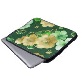GRÜNE UND GOLD WATERCOLOR IRISH-KLEEBLATT LAPTOPSCHUTZHÜLLE (Vorne Knopf)