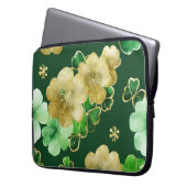 GRÜNE UND GOLD WATERCOLOR IRISH-KLEEBLATT LAPTOPSCHUTZHÜLLE (Vorderseite Links)