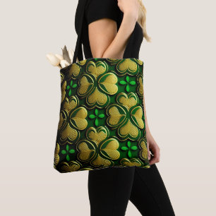 GRÜNE UND GOLDE IRISCHE KELTISCHE KNOTEN TASCHE