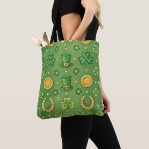 GRÜNE UND GOLDE IRISCHE KELTISCHE THEMENSZENEN TASCHE