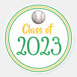 Grüne und goldene Abschlüsse Runder Aufkleber