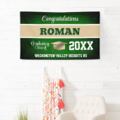 Grüne und goldene Abschlussfeier Banner (Insitu)