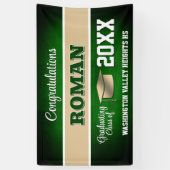 Grüne und goldene Abschlussfeier Banner (Vertikal)