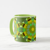 Grüne und goldene abstrakte Kaffeetasse (Vorderseite Links)
