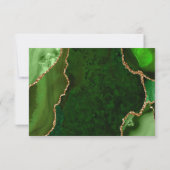 Grüne und goldene Achatmurmel RSVP Karte (Rückseite)