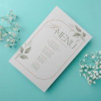 Grüne und goldene ästhetische Probe, Hochzeitsmenü