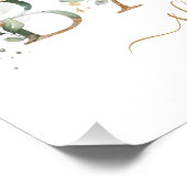 Grüne und goldene Blätter Begrüßung Babydusche Fotodruck (Ecke)