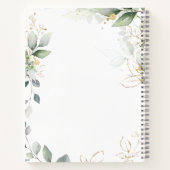 Grüne und goldene Blätter, Konfetti-Hochzeit Notizblock (Rückseite)