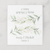 Grüne und goldene Blattfarbe Platzkarte (Außenseite Aufgefaltet)