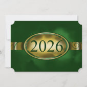 Grüne und goldene Blumen-Button-Abschlussfeier 202 Einladung (Vorderseite)