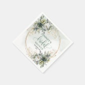 Grüne und goldene Boho-Braut-Partyservietten Serviette (Ecke)