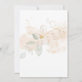 Grüne und goldene Botanische Hochzeit | Einladung (Rückseite)