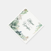 Grüne und goldene Botanische Hochzeit Serviette (Ecke)