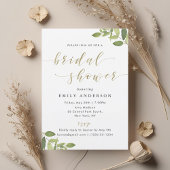 Grüne und goldene Brautdusche Einladung
