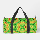 grüne und goldene Chromwellen Duffle Bag (Rückseite)