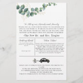 Grüne und goldene Elegante Hochzeitsreise Aushändi Briefpapier (Rückseite)