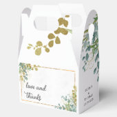 Grüne und goldene Eukalyptus-Aquarellfarbe Geschenkschachtel (Geöffnet)