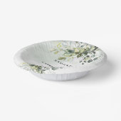 Grüne und goldene Eukalyptusblätterchic Pappteller (Gewinkelt)