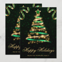 Grüne und goldene Funkelnd Weihnachtsbaume