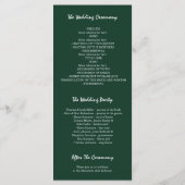 Grüne und goldene Garten-Blumen-Hochzeitsprogramme Programm (Rückseite)