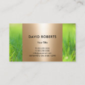 Grüne und goldene Gartenpflege und Landschaftsschu Visitenkarte (Rückseite)