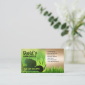 Grüne und goldene Gartenpflege und Landschaftsschu Visitenkarte (Stehend Vorderseite)