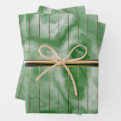 Grüne und goldene geometrische Streifen Smaragdmar Geschenkpapier Set (Beispiel)