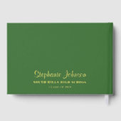Grüne und goldene Graduierungspartei Gästebuch (Rückseite)