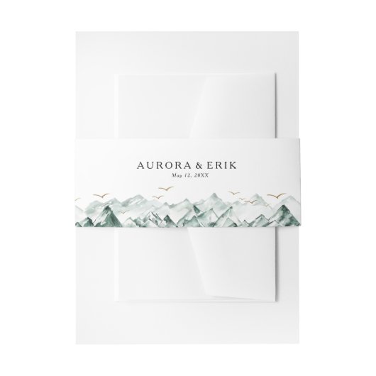 Grüne und goldene Hochzeit Einladungsbanderole (Vorderseite Beispiel)