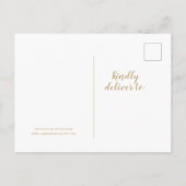 Grüne und goldene Hochzeit speichern das Datum Ankündigungspostkarte (Rückseite)