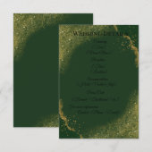 Grüne und goldene Hochzeits-Details Karte (Vorne/Hinten)