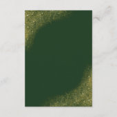 Grüne und goldene Hochzeits-Details Karte (Rückseite)