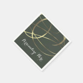 Grüne und goldene Imitate der Olive Army belichten Serviette (Ecke)