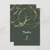 Grüne und goldene Imitate der Olive Army Foil Tisc Einladung (Vorne/Hinten)