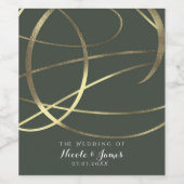 Grüne und goldene Imitate der Olivenbäume Gewürzte Weinetikett (Einzelnes Label)