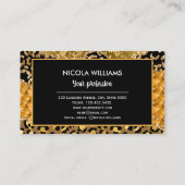 Grüne und goldene Jungle Safari Animal Print Agate Visitenkarte (Rückseite)