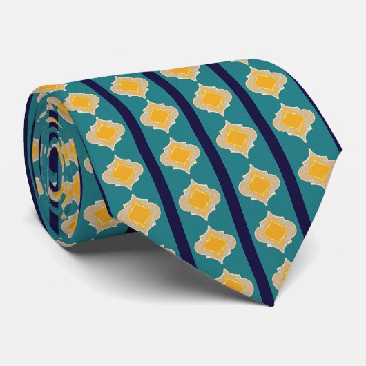 Grüne und goldene Krawatte (Gerollt)